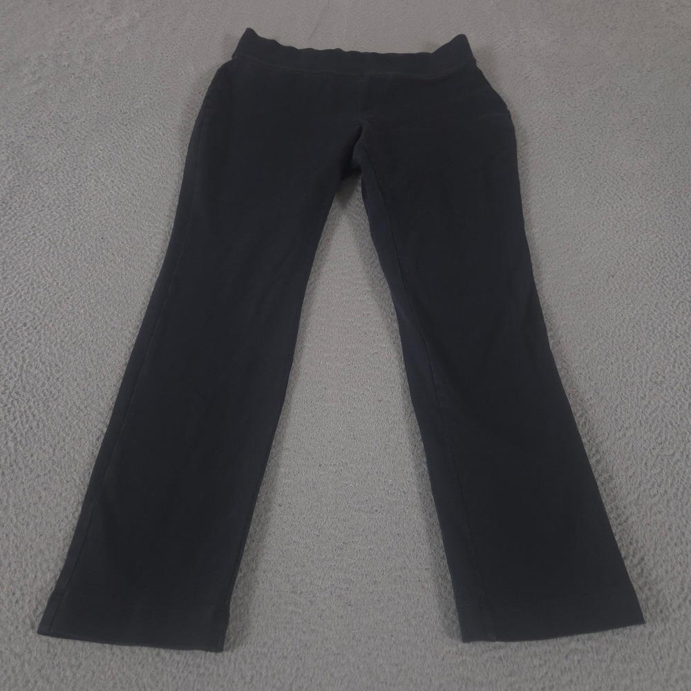 Lands' End Pants Womens M 10-12 Black Starfish Mid Rise Slim Leg Cotton Stretch